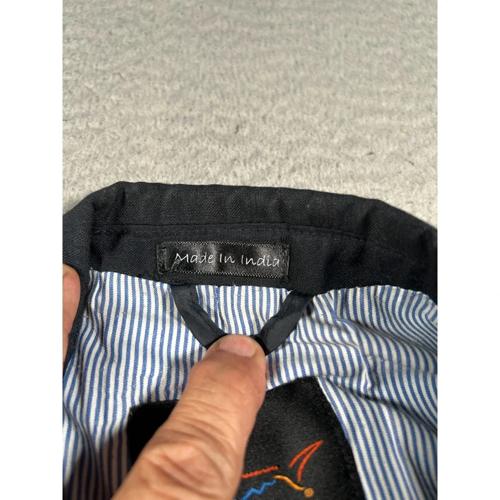 Greg Norman Blazer Jacket Mens 38 Black Lined Formal Gold Button Single Breasted
